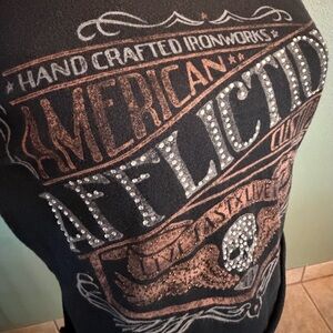 Affliction Black Tank with bling
